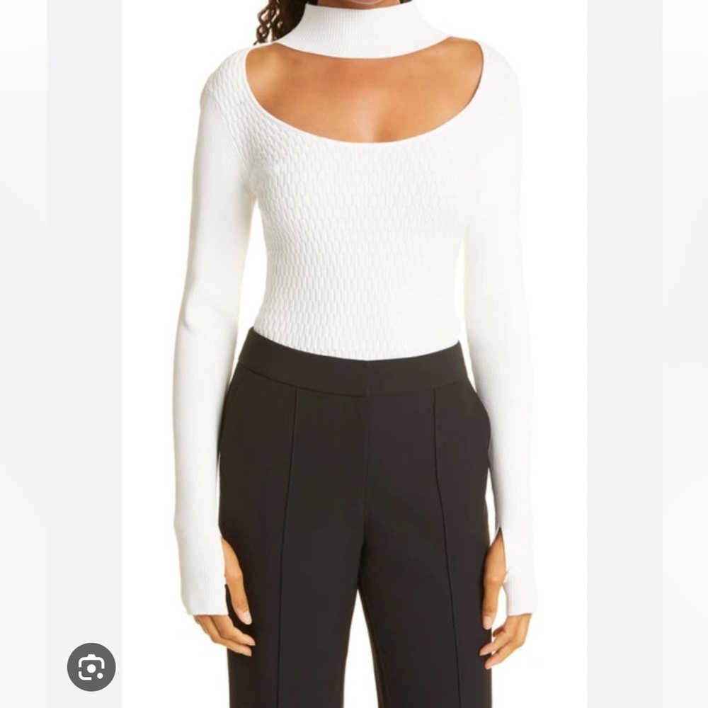Milly - Ribbed Half Moon Neck Sweater